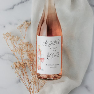 Cheers to Love Bridal Shower Wine Label