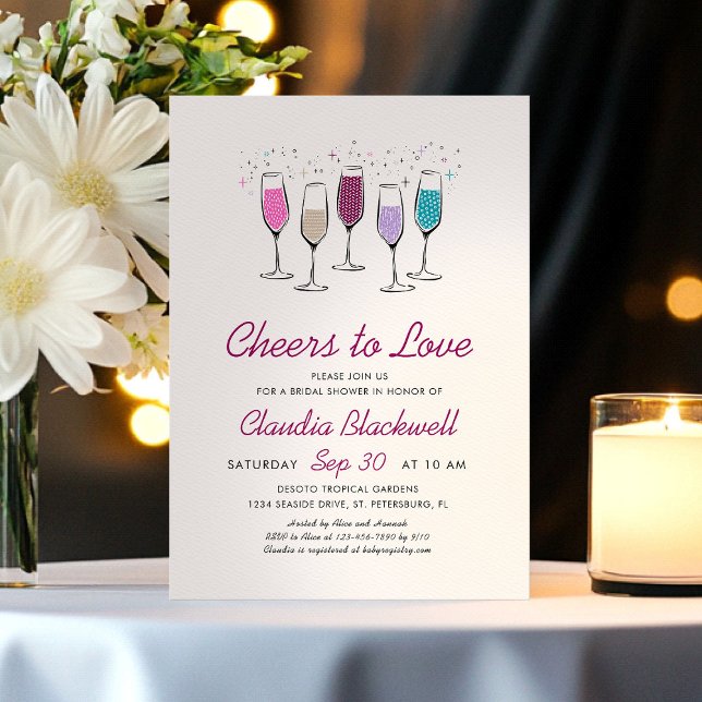 Cheers to Love Champagne Bridal Shower Invitation (Creator Uploaded)