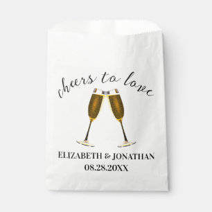 Cheers To Love Champagne Glasses Favour Bags