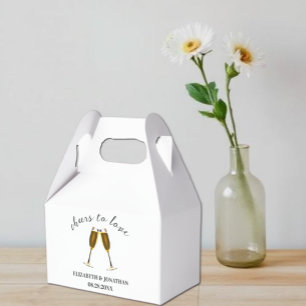 Cheers To Love Champagne Glasses Favour Box