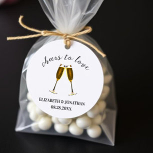 Cheers To Love Champagne Glasses Favour Tags