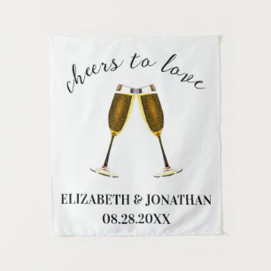 Cheers To Love Champagne Glasses Tapestry