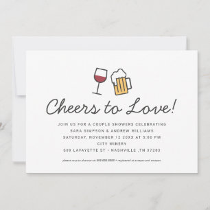 Cheers to Love Couples Wedding Shower  Save The Da Date