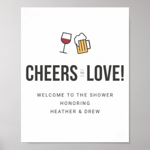Cheers to Love Couples Wedding Shower  Save The Da Poster