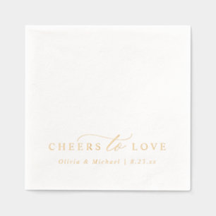 Cheers to Love Elegant Modern Wedding Gold Foil Napkins