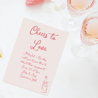 Cheers to Love Hand Drawn Champagne Engagement