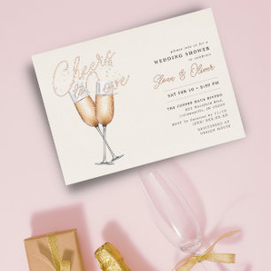Cheers to Love Ivory Bridal Shower Rose Gold