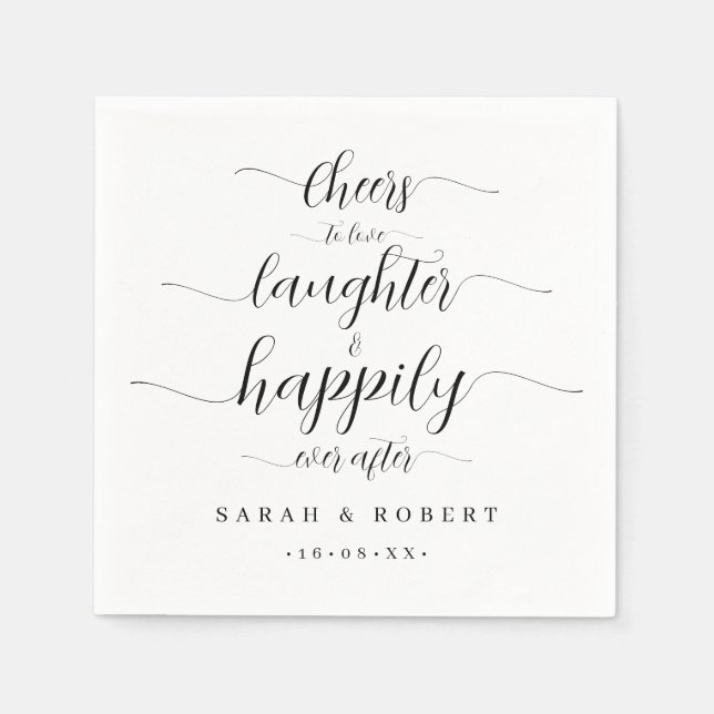 Cheers to Love Laughter & Happily Ever After Napkin (Front)