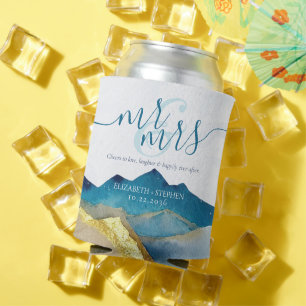 Cheers to Love Laughter Happily Ever After Wedding Can Cooler