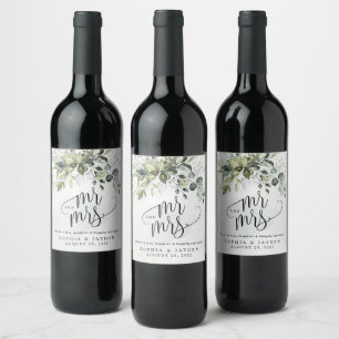 Cheers to Love Laughter Happily Ever After Wedding Wine Label