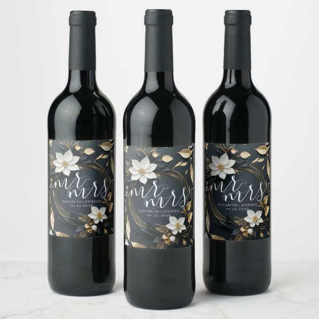 Cheers to Love Laughter Happily Ever After Wedding Wine Label (Bottles)