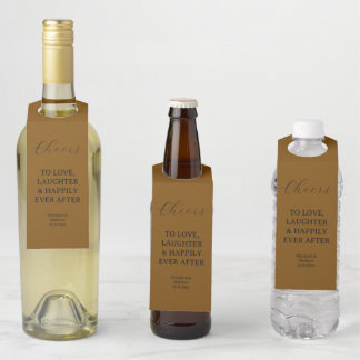 Cheers To Love Laughter & Happily | Wedding Bottle Tag