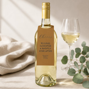 Cheers To Love Laughter & Happily Wedding Bottle Tag