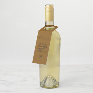 Cheers To Love Laughter & Happily | Wedding Bottle Tag
