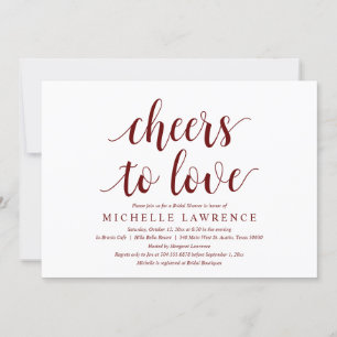 Cheers to love, Modern Bridal Shower Celebration I Invitation