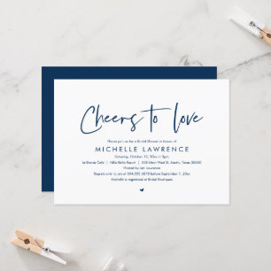 Cheers to love, Modern Casual Bridal Shower Invita Invitation