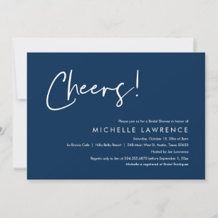 Cheers to love, Modern Casual Bridal Shower Invitation