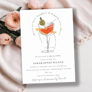 Cheers to Love Modern Cocktail Wine Bridal Shower Invitation