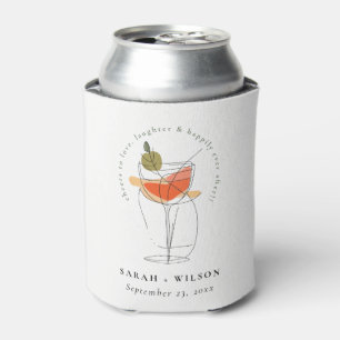Cheers to Love Modern Cocktail Wine Wedding Can Cooler