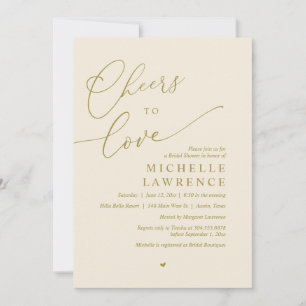 Cheers to love, modern romantic bridal shower invitation