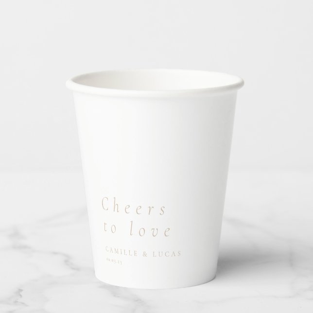 Cheers To Love Personalised Wedding Favours  Paper Cups (Front)