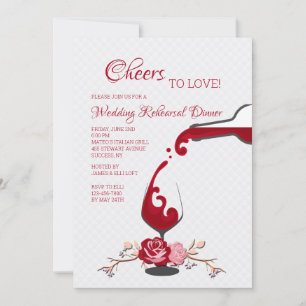 Cheers to Love Rehearsal Dinner Party Invitation