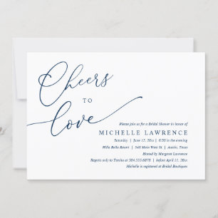 Cheers to love, Romantic Bridal Shower Party Invitation