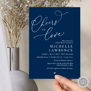 Cheers to love, Romantic Bridal Shower Party Invitation