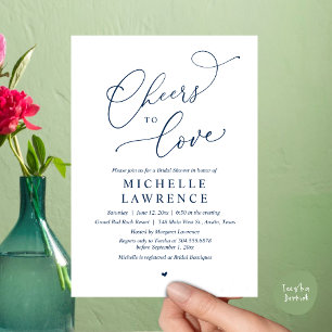 Cheers to love, Romantic Bridal Shower Party Invitation