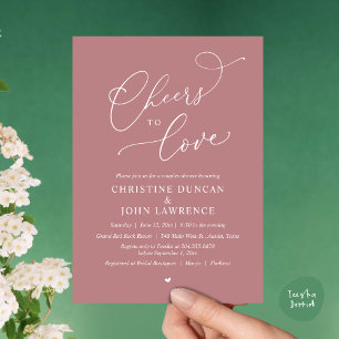 Cheers to love, Romantic Couples Shower Party Invitation