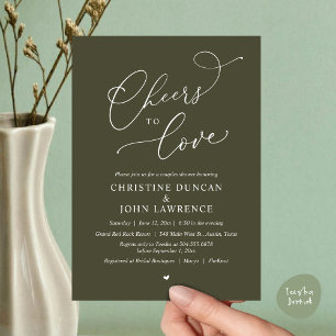 Cheers to love, Romantic Couples Shower Party Invitation