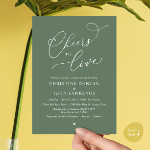 Cheers to love, Romantic Couples Shower Party Invitation