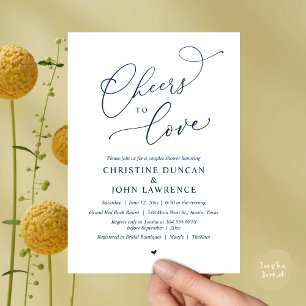 Cheers to love, Romantic Couples Shower Party Invitation