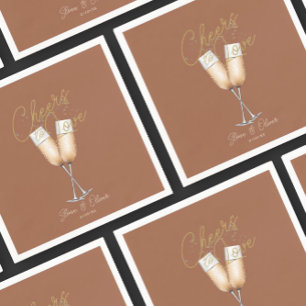 Cheers to Love Rust Terracotta Bridal Shower Paper Napkin