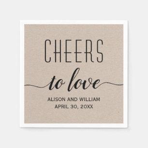 Cheers to love rustic kraft style wedding napkin