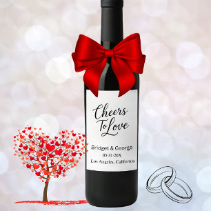 cheers to love script - Elegant Charm  Wine Label