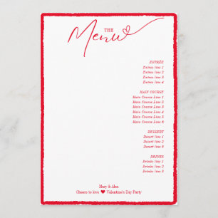 Cheers To Love Simple Minimal Red Heart Script Menu