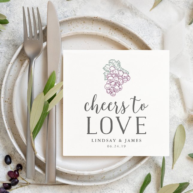 Cheers to Love Wedding Cocktail Napkin (Creator Uploaded)