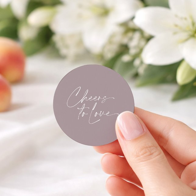 Cheers to Love Wedding Favor Sticker (Creator Uploaded)