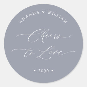 Cheers to Love Wedding Favour Sticker