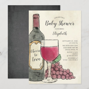 Cheers to Love Wine Baby Shower Invitation