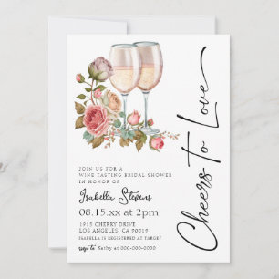 Cheers to Love Wine Bridal Shower Invitation
