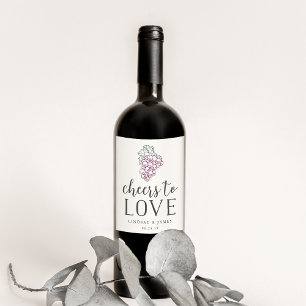 Cheers to Love   Wine Country Wedding Favour Label