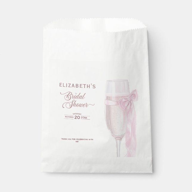 Cheers To Love Wine Glasses Bow Tie Bridal Shower Favour Bags (Front)