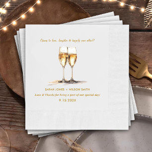 Cheers to Love Wine Glasses Wedding Napkins