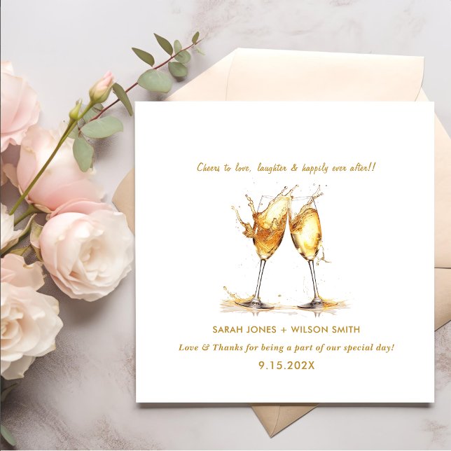 Cheers to Love Wine Glasses Wedding Napkins (Creator Uploaded)