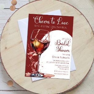 Cheers to love Wine Tasting Bridal Shower Invitation