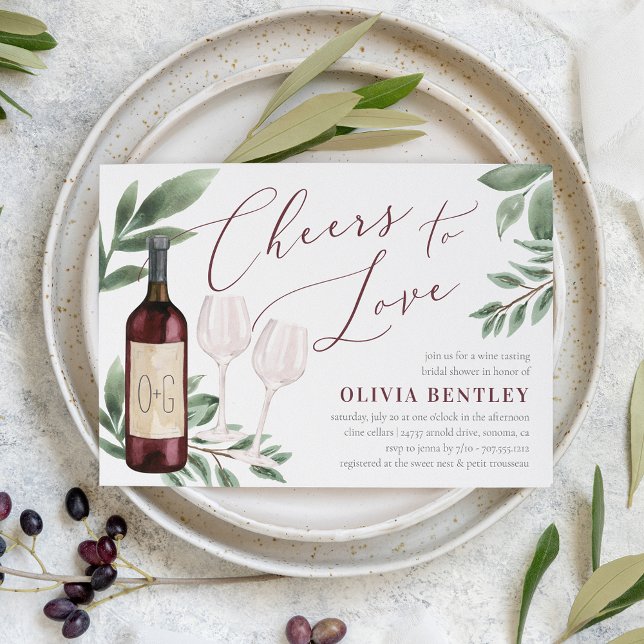 Cheers to Love Wine Tasting Bridal Shower Invitation (Creator Uploaded)