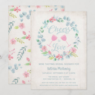 Cheers to Love Wine Tasting Bridal Shower Invites