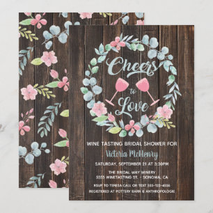 Cheers to Love Wine Tasting Bridal Shower Invites